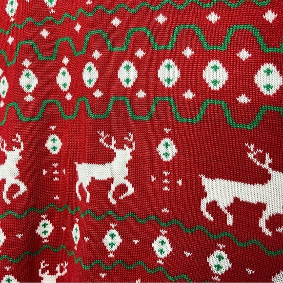 Tipsy Elves Women Sweater Dress Small Red Christmas Holiday Party Reindeer White - Picture 5 of 10
